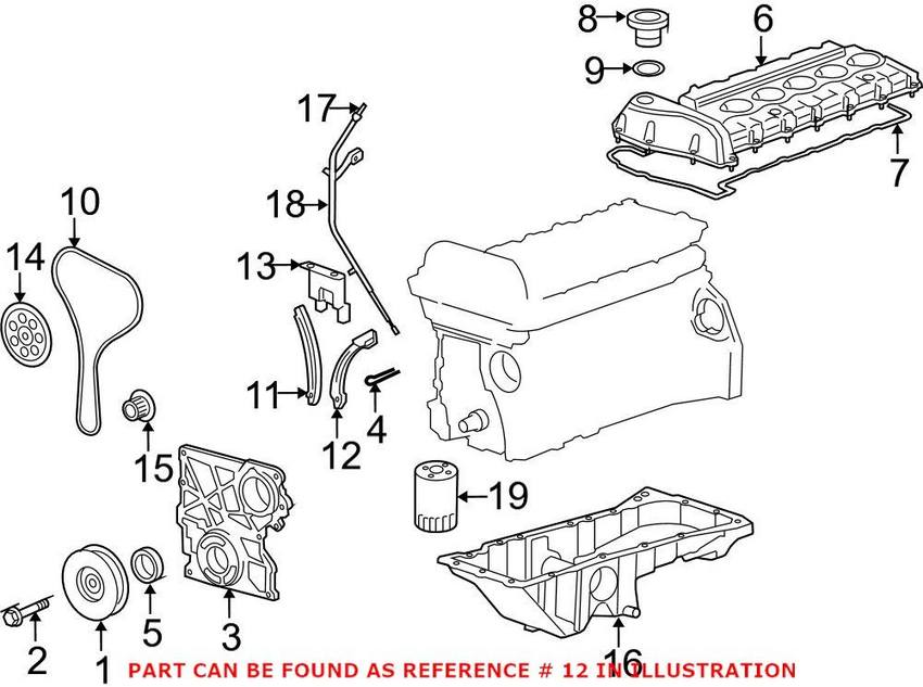 SAAB Timing Chain Guide - Passenger Side Outer 12575159